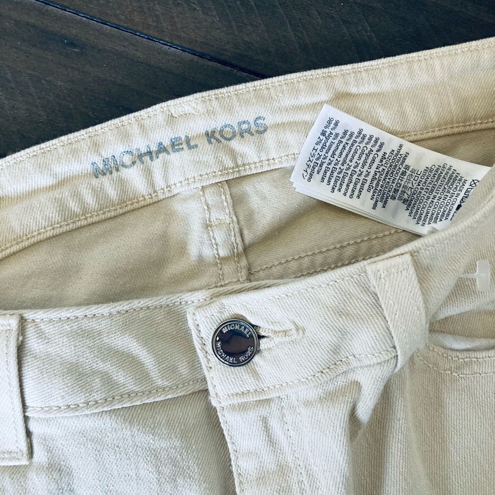 Michael Kors Cream Off White Denim Cropped Jean Capris 2 - Picture 4 of 5